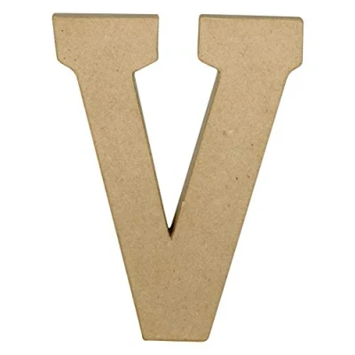 Image de Lettre kraft 20 cm à décorer V Décopatch