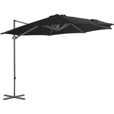 Afbeelding van Zweefparasol met stalen paal 300 cm zwart