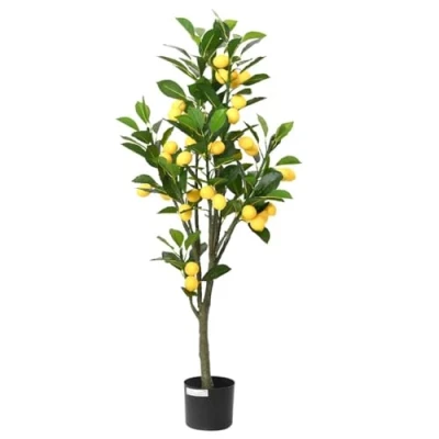 Afbeelding van vidaXL Kunstcitroenboom 136 blaadjes 120 cm groen