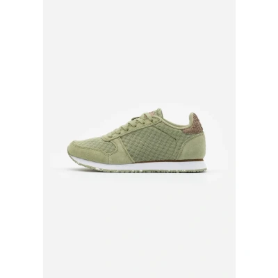 Afbeelding van Woden YDUN Sneakers laag, Dames, Maat: 38, Dusty olive Leer en textiel