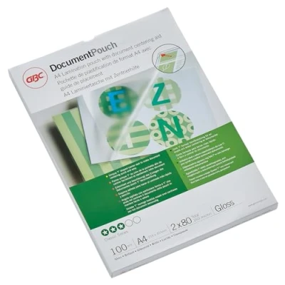 Image de Gbc IB585036 Lot de 100 Pochettes plastification standards Transparent 2 x 80 microns