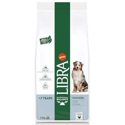 Afbeelding van 12kg Libra Dog Senior Droog hondenvoer met kip