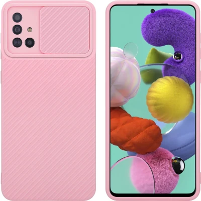 Afbeelding van Cadorabo Hoesje geschikt voor Samsung Galaxy A51 4G / M40s in Bonbon Roze Beschermhoes van flexibel TPU silicone Case Cover en met camerabescherming