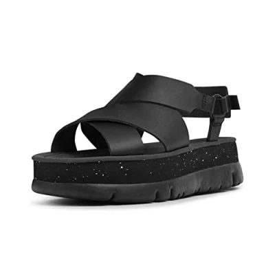 Afbeelding van Camper Oruga UP Sandalen met plateauzool, Dames, Maat: 35, Schwarz Leer