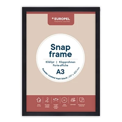 Afbeelding van Kliklijst Europel A3 25mm mat zwart