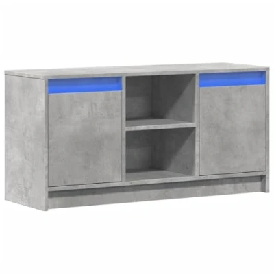 Image de vidaXL Meuble TV avec LED gris béton 100x34x50 cm bois d&#039;ingénierie852190