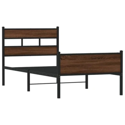 Afbeelding van Bedframe Bewerkt Hout Sonoma Eikenkleurig 100X200 cm 100 x 200 / bruin eikenkleur