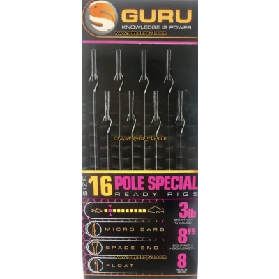 Afbeelding van Guru 8&quot; Pole Special Ready Rigs (8 pcs) Maat : 0.11mm haak 16