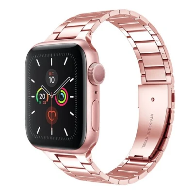 Afbeelding van Apple watch Stalen schakelband Rosé goud Geschikt voor 38mm / 40mm 41mm
