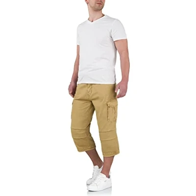 Afbeelding van Indicode Kjeld Cargoshorts voor heren, met 6 zakken en riem van 100% katoen, zomerbermuda amber shorts 3/4