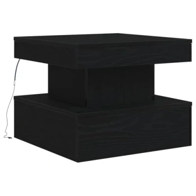 Image de vidaXL Table basse avec lumières LED chêne noir 50x50x40 cm862257