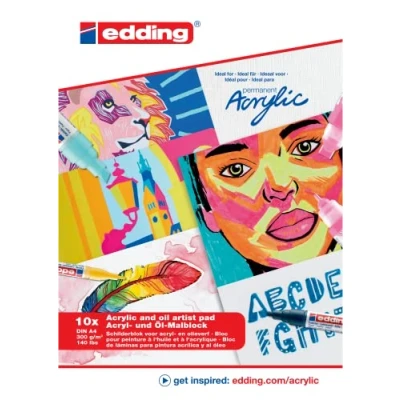 Afbeelding van Olie en Acrylblok edding 30010 A4 10 vel wit
