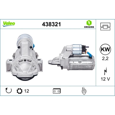 Afbeelding van VALEO NEW ORIGINAL PART 438321 Startmotor 12 2,2 FORD: Transit Custom V362 Van, Mk6 Minibus, V363 Van
