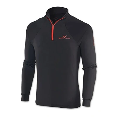 Afbeelding van Black Crevice Herenshirt met kap, ritssluiting, zwart/rood, maat XL