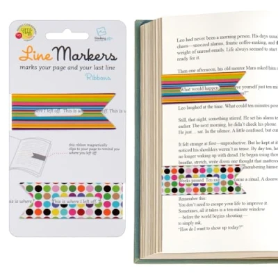 Afbeelding van Linemarker 2 bladwijzers, set met magnetische bladwijzerclip, cadeau idee voor lezers