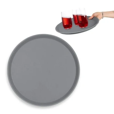 Afbeelding van Relaxdays antislip dienblad Ø 35 cm groot rond opstaande rand kunststof