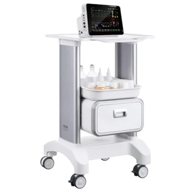 Image de VEVOR Chariot de Laboratoire Médical à 2 Niveaux 1 Tiroir et Plateau
