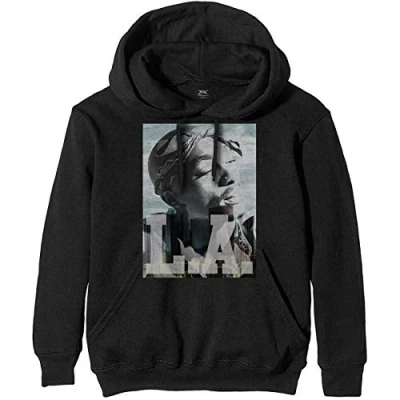 Afbeelding van Tupac LA Skyline Hoodie/trui M Zwart