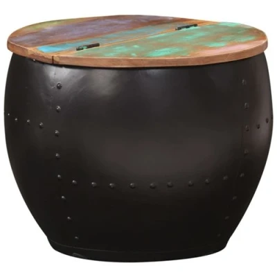 Afbeelding van Salontafel 53x43 cm massief gerecycled hout