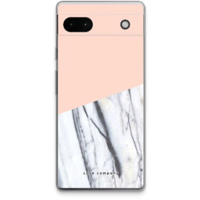 Afbeelding van Case Company® hoesje geschikt voor Google Pixel 6a A touch of peach Soft Cover Telefoonhoesje Bescherming aan alle Kanten en Schermrand
