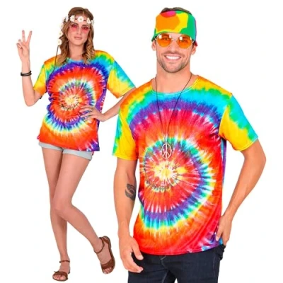 Afbeelding van W WIDMANN MILANO Party Fashion T shirt voor hippie, batik, rastaman, reggae, disco, themafeest, carnaval
