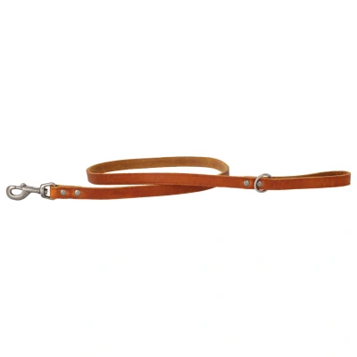 Afbeelding van Adori Looplijn Vetleder Met Print Hondenriem 130x1.8 cm Cognac M/L