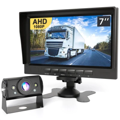 Afbeelding van Strex Achteruitrijcamera Set Bedraad HD 1080P 7&quot; Scherm 18LED Nachtzicht 15m IP69 Waterdicht