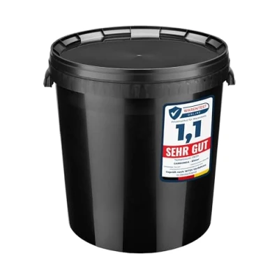 Afbeelding van 5x stuks 30 L Garronda Emmer Met Deksel Verpakkingsemmer Emmertje Rond Zwart GD PL BIS Black