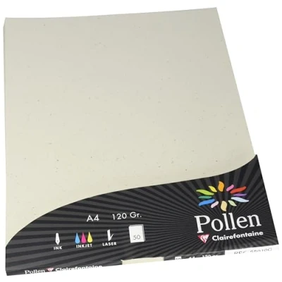 Image de Etui de 50 feuilles Pollen by Clairefontaine Natura Papier recyclé A4 120 g Beige