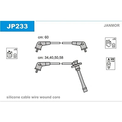 Afbeelding van JANMOR JP233 Bougiekabelset