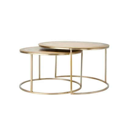 Afbeelding van Light &amp; Living Salontafel TALCA Ø75x45cm Goud Set van 2