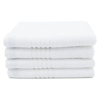 Afbeelding van ZOLLNER Set van 4 handdoeken, 50 x 100 cm, 100% katoen, 380 g/m², wit