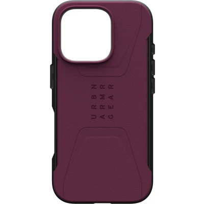 Afbeelding van UAG Civilian Hoesje Geschikt voor Apple iPhone 16 Pro Compatibel met MagSafe Back Cover Magneet Bordeaux