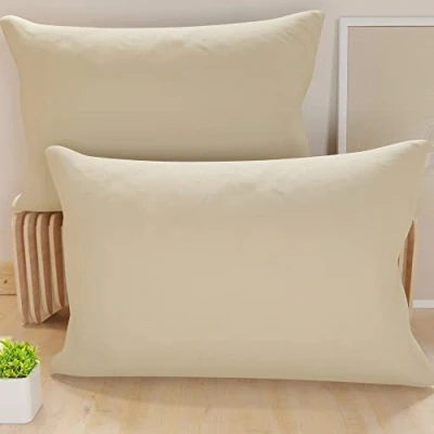 Afbeelding van PETTI Artigiani Italiani 1 paar kussenslopen 145 x 40 cm, microvezel, bekleding, bank, 2 kussenslopen, effen, beige, 100% Made in Italy