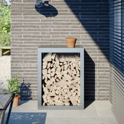Afbeelding van vidaXL Haardhoutrek 60x40x80 cm gegalvaniseerd staal