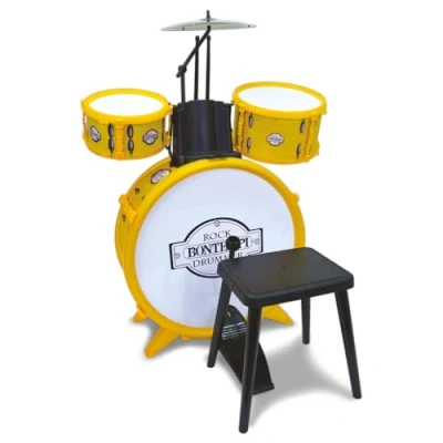 Afbeelding van Bontempi BeatMaster: drums voor kleintjes met realistische geluiden en veel plezier, geel, 500x500x680 mm