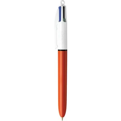 Image de Stylo bille 4 couleurs rétractable Pointe 0,8 mm Boîte de 12 Bic