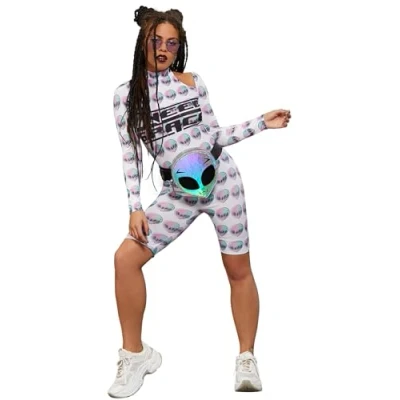 Afbeelding van Smiffy&#039;s Alien Kostuum Nodig Ruimte Vrouw Wit / Beige Small Halloween Verkleedkleding