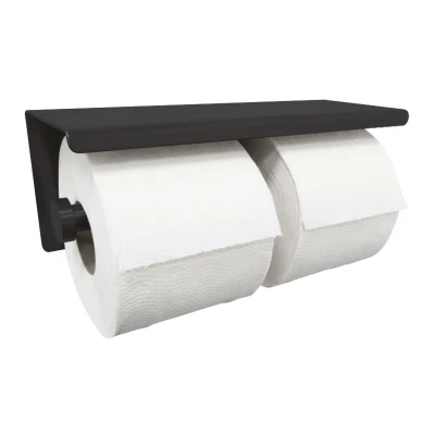 Afbeelding van Wiesbaden Brush toiletrolhouder mat zwart