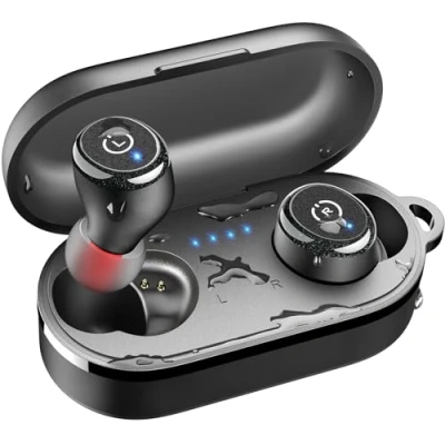 Afbeelding van TOZO T10 Mini bluetooth hoofdtelefoon, 55 uur, speeltijd met draadloze oplaadbox, Customize 16 EQ app, ergonomisch IPX8 design, waterdichte krachtig geluid voor sport,