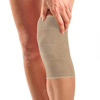 Afbeelding van Actesso Elastische orthopedische kniebrace Knieondersteuning en verlichting bij gewrichtspijn verrekkingen. Dubbelhandig geschikt voor mannen vrouwen (Beige, L)