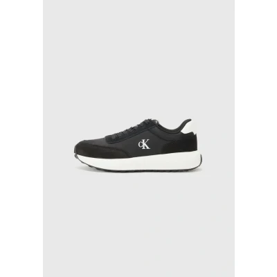 Afbeelding van Calvin Klein Jeans Athleisure Runner Sneakers laag, Heren, Maat: 44, Black/bright white Leer en textiel