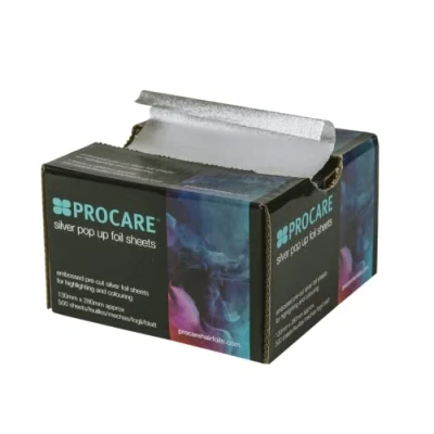 Afbeelding van Procare Embossed pop up folie Zilver 130 MM X 280 500 SHEETS Zilvere