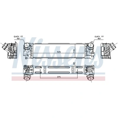 Afbeelding van NISSENS 961596 Intercooler BMW: 3 Touring