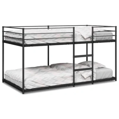 Afbeelding van vidaXL Stapelbed zonder matras 90x200 cm staal zwart