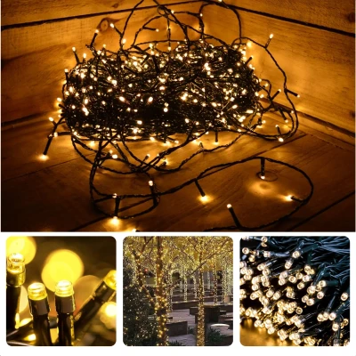 Afbeelding van Cheqo® Kerstverlichting Kerstboomverlichting Kerstlampjes Sfeerverlichting LED Verlichting Voor Binnen en Buiten Tuinverlichting Feestverlichting Lichtsnoer 80 LED&#039;s 6M Warm Wit Timer 8 Lichtfuncties Geheugen