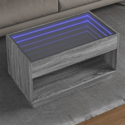 Afbeelding van Salontafel met Infinity LED 90x50x50 cm grijs sonoma eikenkleur