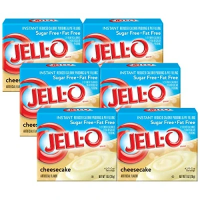 Afbeelding van Jell O Sugar Free Instant Pudding and Pie Filling, Cheesecake, 1 ounce Boxes (6 stuks)