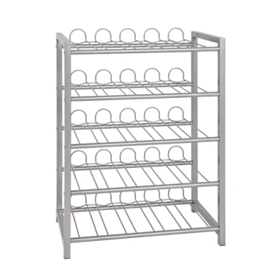 Afbeelding van HAKU Möbel wijnrek aluminium, metaal maat: L 54 cm x H 76 D 31 cm, stijl: modern