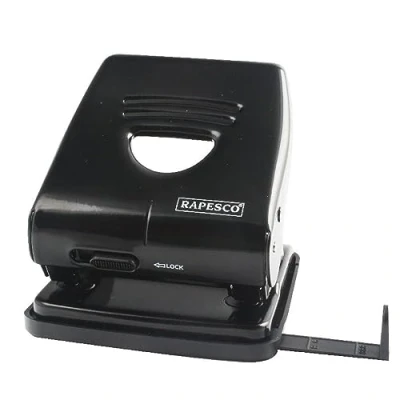 Afbeelding van Rapesco PF88A0B1 88 perforator met 2 gaten, voor 35 vellen, zwart